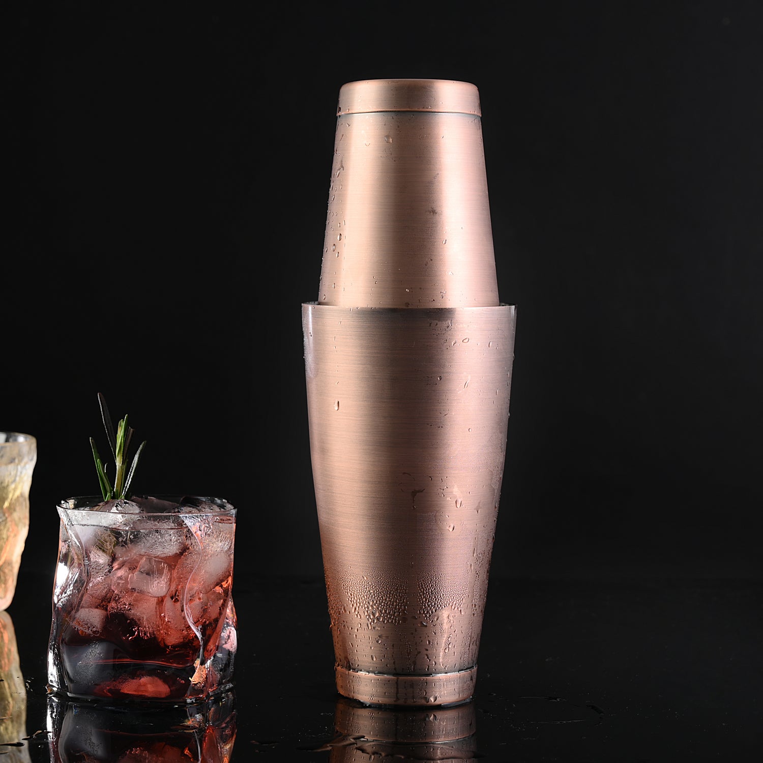 Boston cocktail shaker tins antique copper weighted