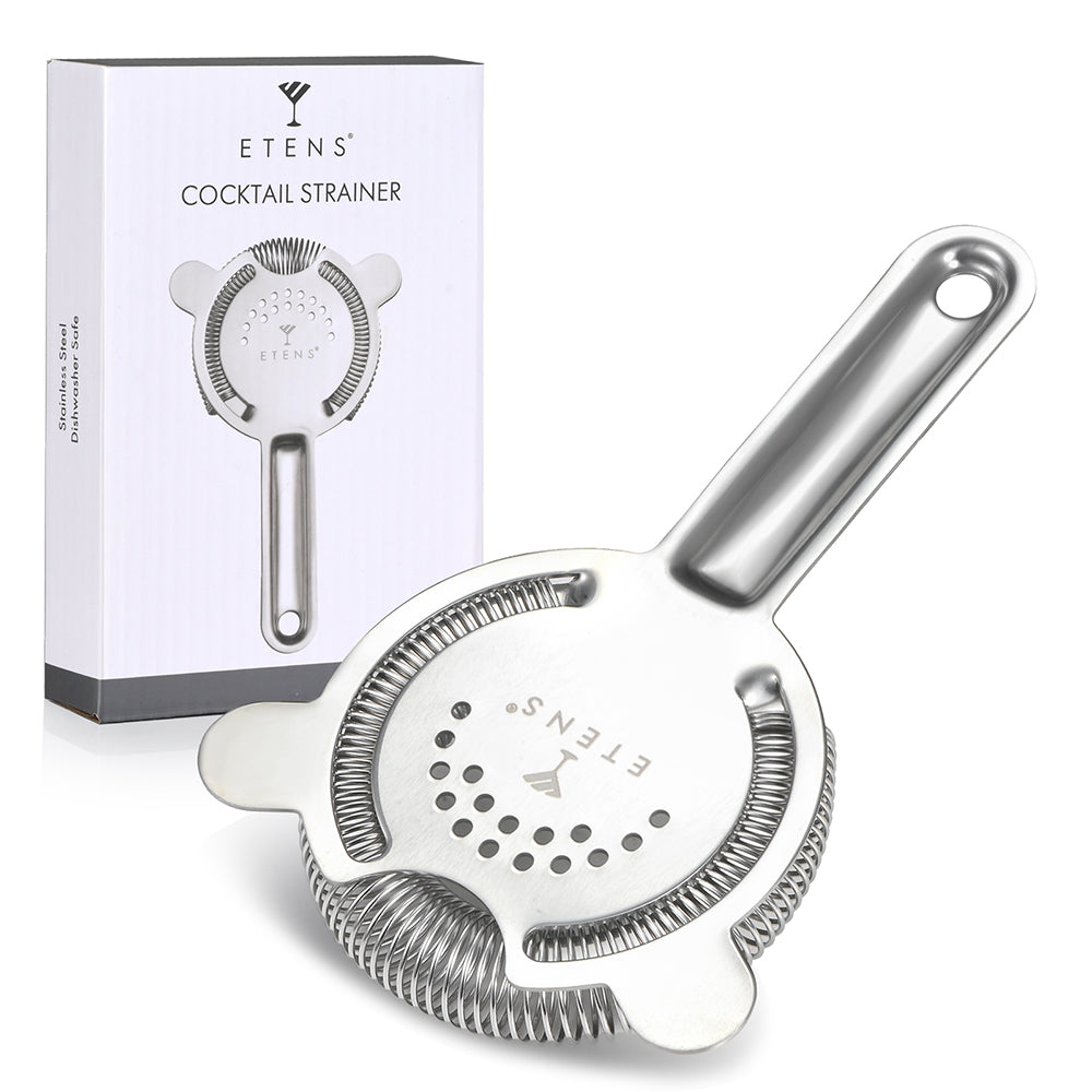 Etens Cocktail Strainer for Drinks, Bar Strainers for bartending, Martini Strainer for Boston Shaker and Mixing Glass, Bartender Hawthorne Strainer