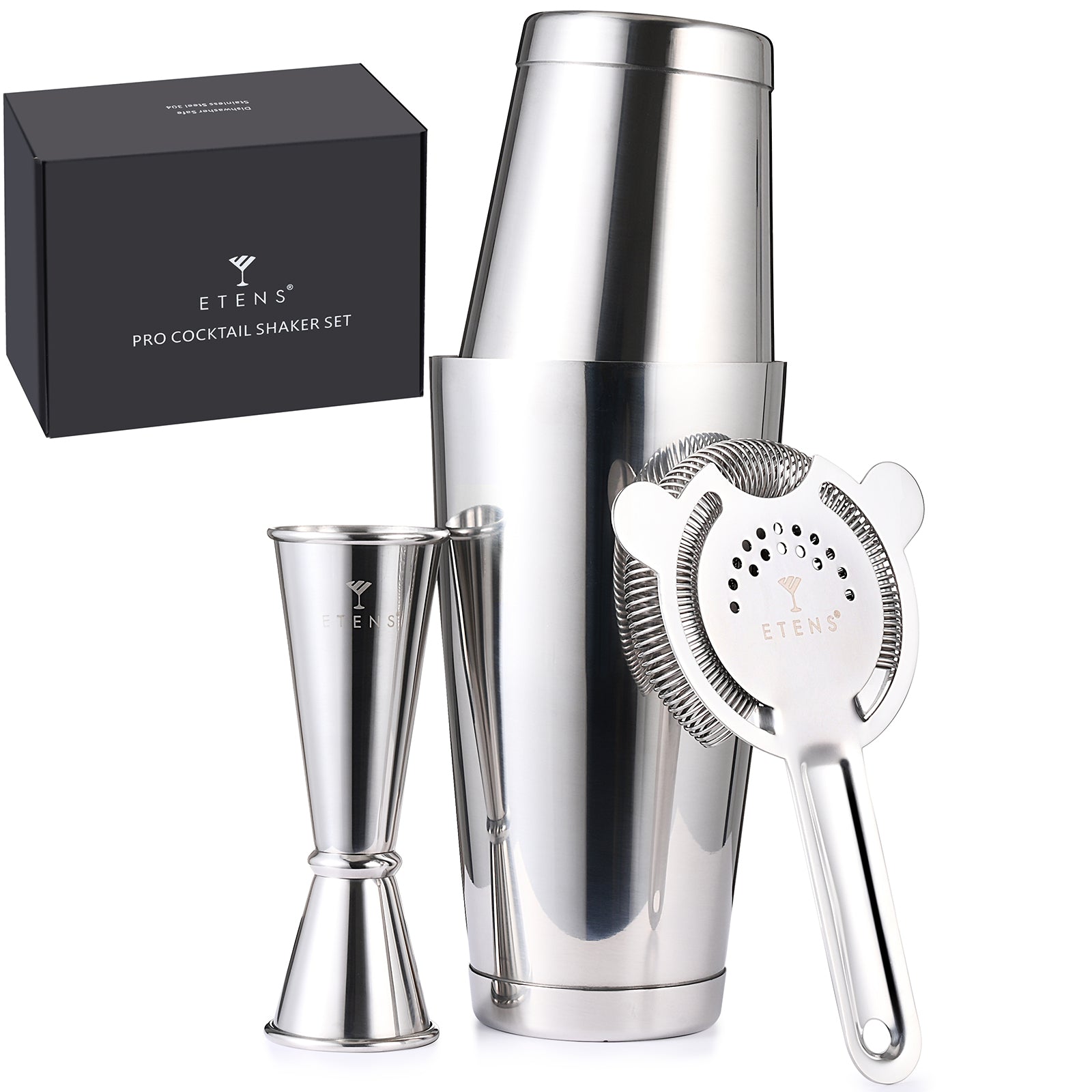 BARMINGO Boston Shaker Cocktail Kit 11 Pièces 825ml Noir-Or - Set Barman Professionnel