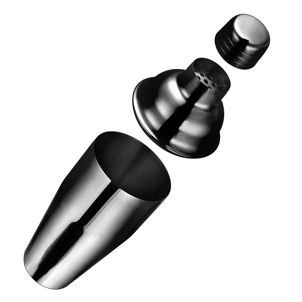 Etens Black Cocktail Shaker, 24 oz Gunmetal Martini Bar Shaker w/built-in Strainer