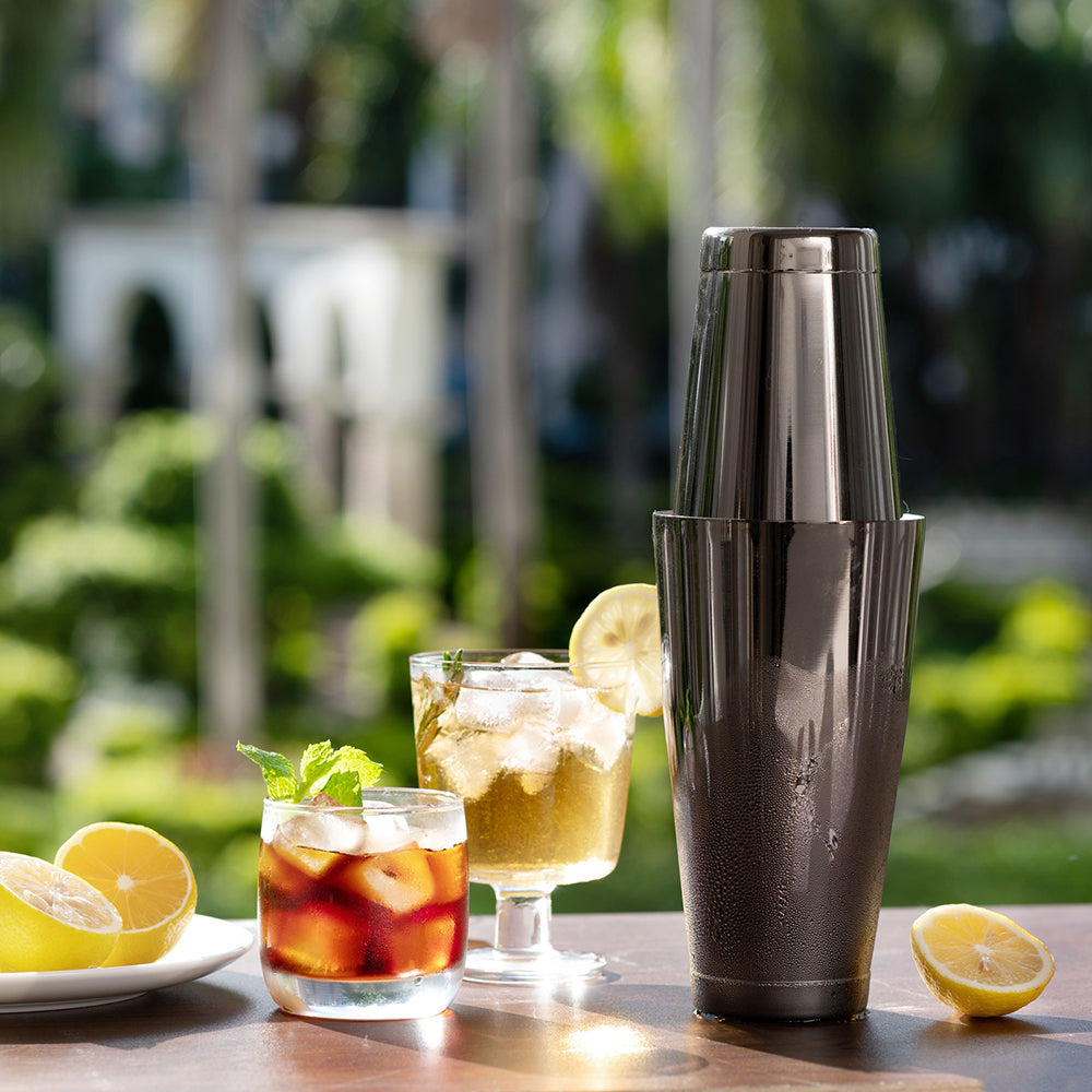 ETENS Boston Cocktail Shaker Black, Cocktail Shaker Tins Weighted, Bar Shaker Set Bartender Shakers for Bartending - Martini Shaker Stainless Steel Drink Mixer | Bar Tools Metal Shaking Tin | Gunmetal