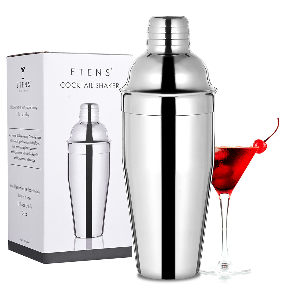 Etens Cocktail Shaker, 24 oz Martini Shaker Bar Shaker with Built-In Strainer for Bartending – Stainless Large Bartender Shaker Metal Margarita Mixer for Mixed Drinks
