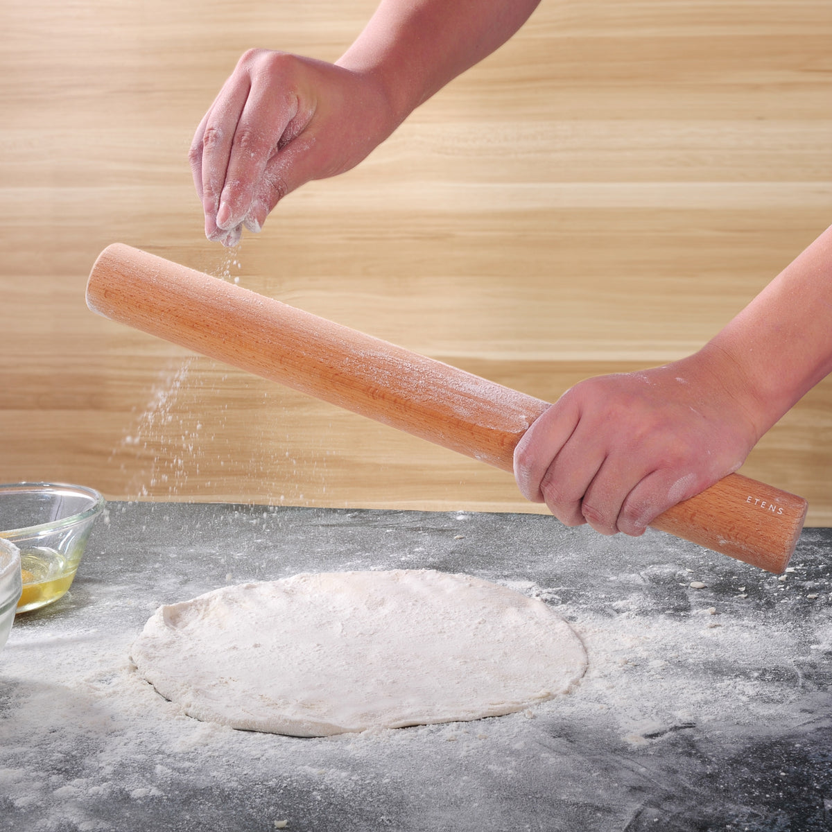 Professional Rooling Pin Etens® Rolling Pin 18 Inch, Professional Dowel Wood Rolling Pins for B ...
