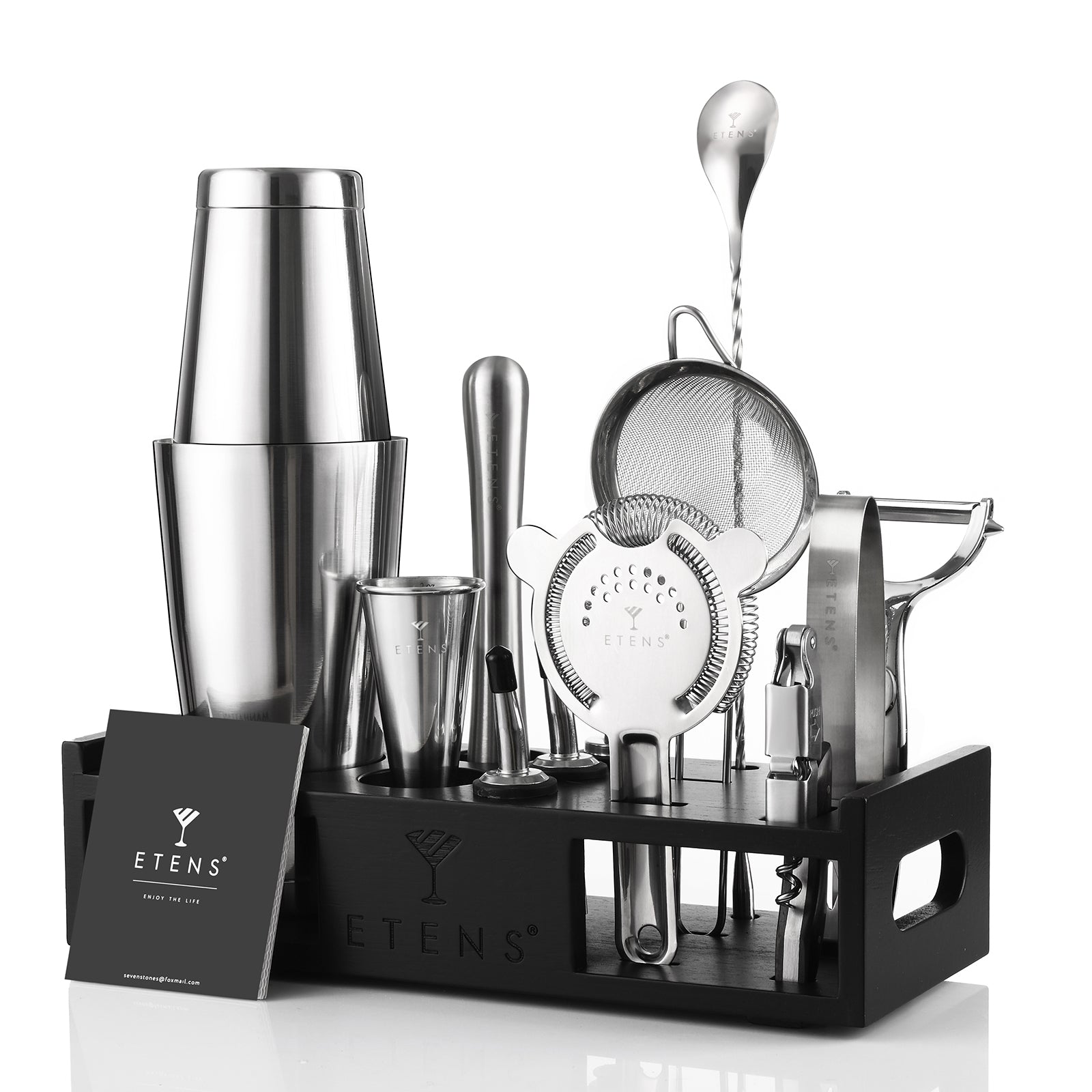 Etens® Cocktail Shaker Set Drink Mixer Bar Accessories – 15Pcs