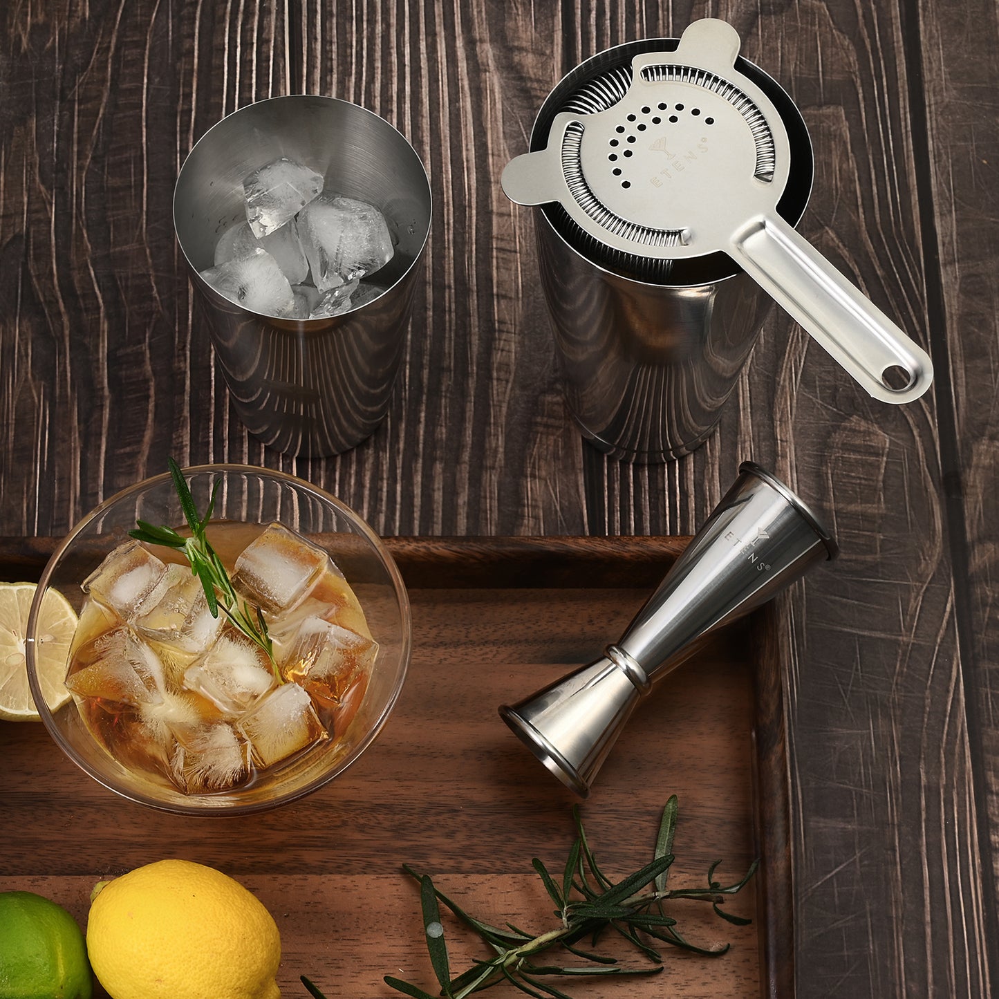 Professional Boston Shaker Set – Weighted Boston Cocktail Shaker Set: 18 & 28oz Bar Shaking Tins, Hawthorne Drink Strainer, Easy Read Japanese Jigger - Stainless Steel Bartending Kit