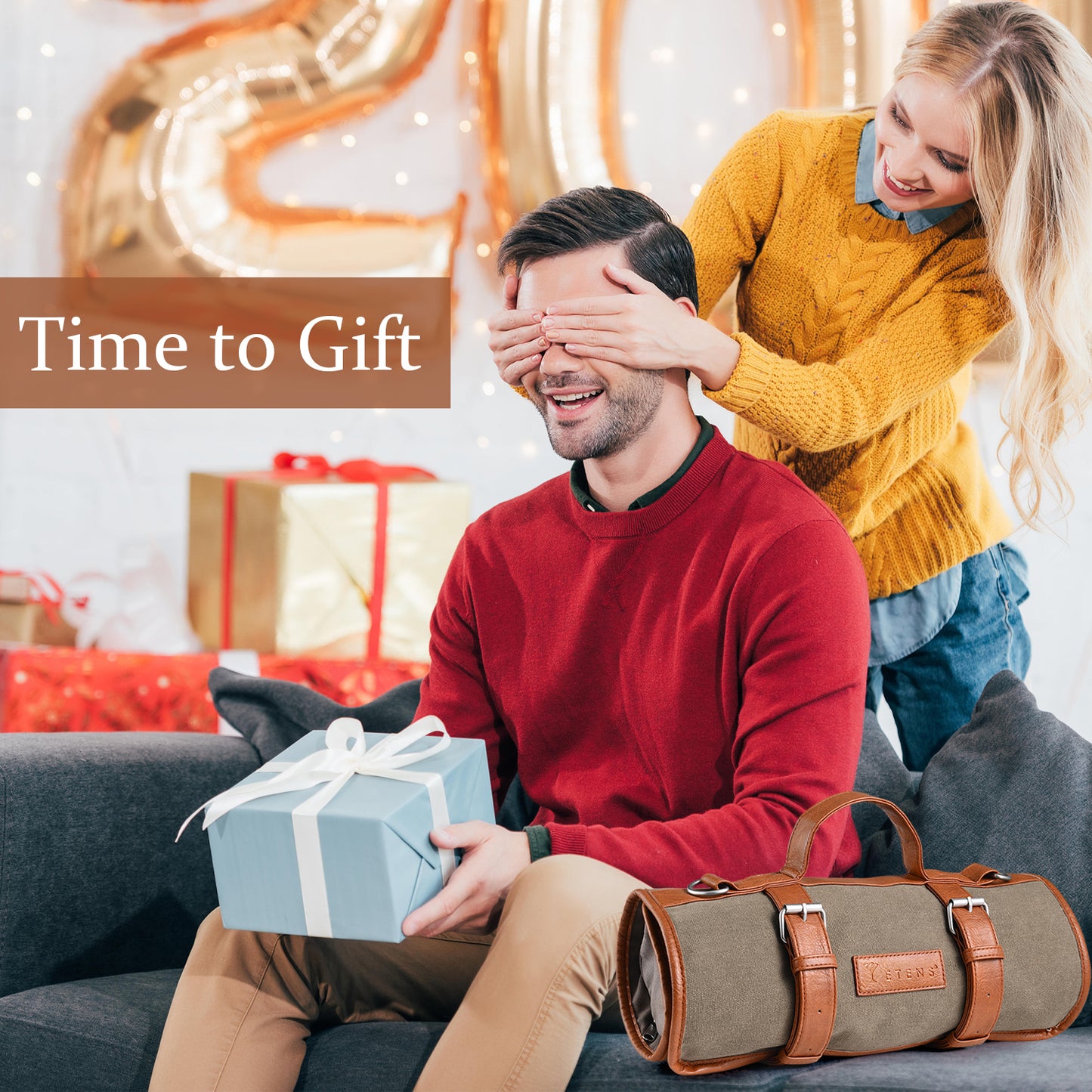 Etens® Travel Bartender Kit – 22-Pc Bartending Kit with Bar Tools Bartender Accessories, Waxed Canvas Tool Bag – Professional Stainless Steel Bar Tools Set with Standard Jigger, Unbreakable Squeezer