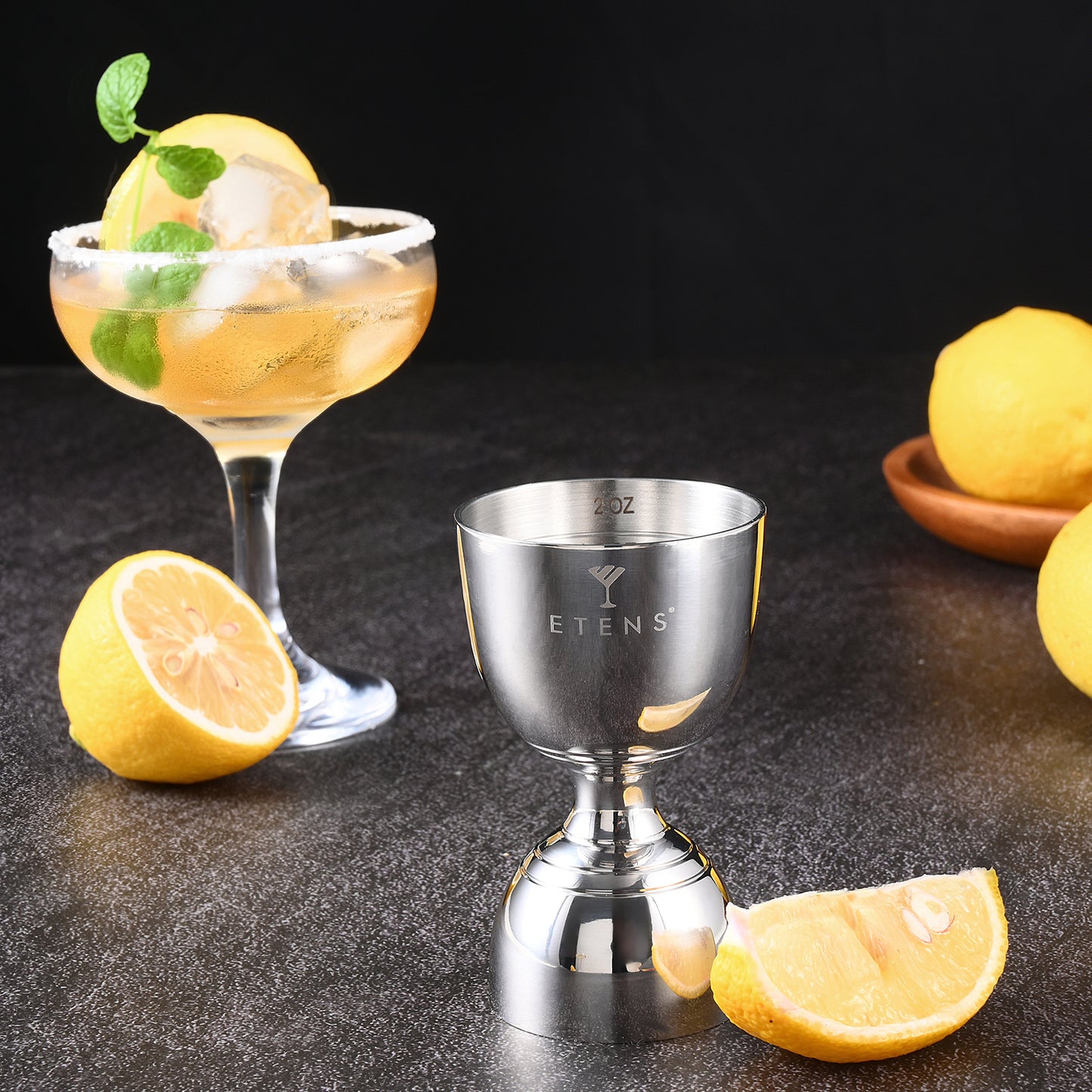 Etens Pro Jigger for Bartending – 1oz 2oz Double Side Alcohol Measuring Bar Tool, Heavy Duty Bell Jigger, Weighted Stainless Steel Drink Measurer, Cocktail Shot Measure, Rustproof & Dishwasher Safe