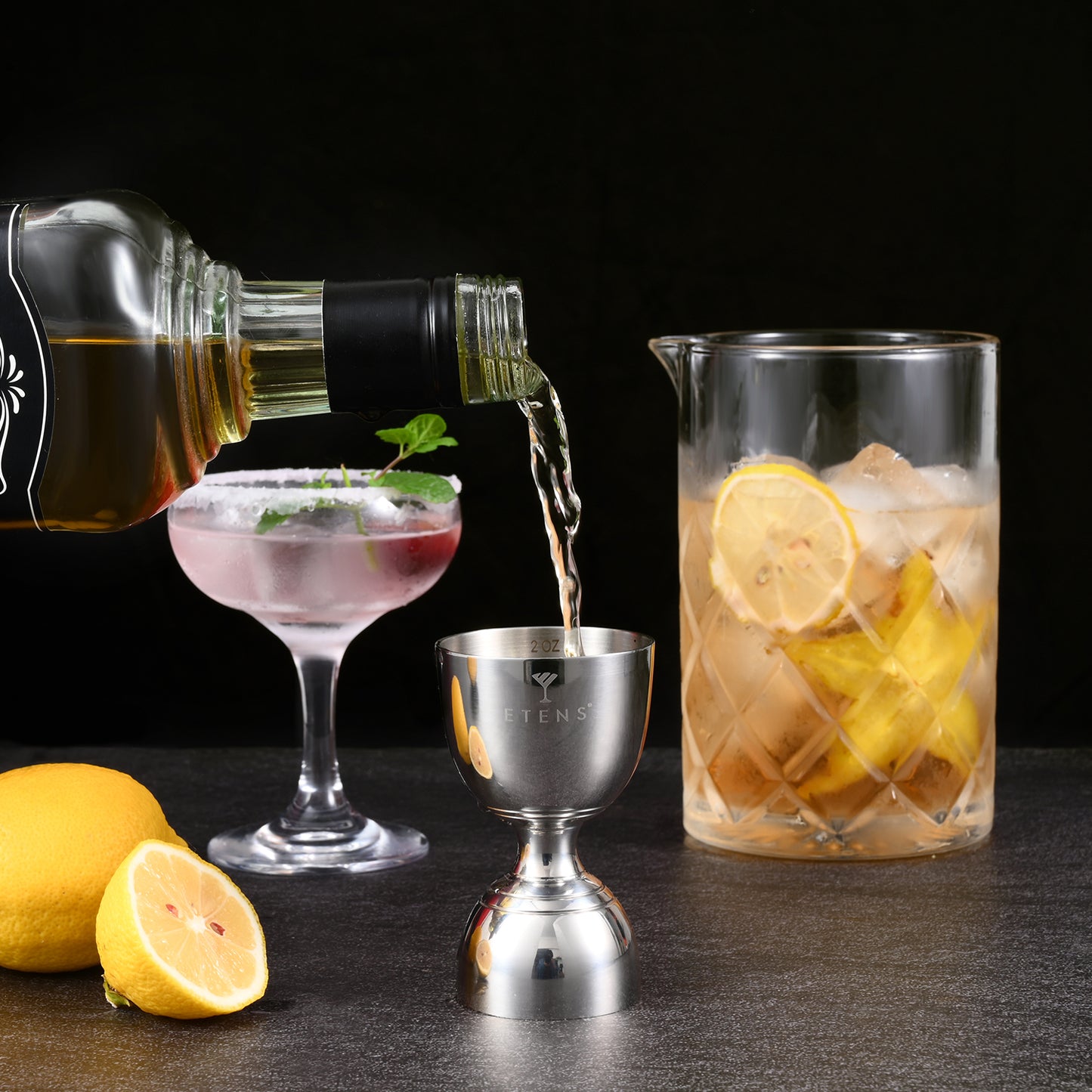 Etens Pro Jigger for Bartending – 1oz 2oz Double Side Alcohol Measuring Bar Tool, Heavy Duty Bell Jigger, Weighted Stainless Steel Drink Measurer, Cocktail Shot Measure, Rustproof & Dishwasher Safe