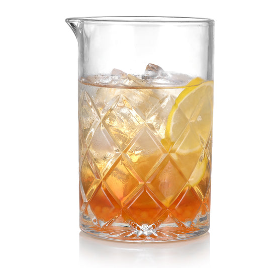 Etens Cocktail Mixing Glass Bartender | 24oz Crystal Bar Stirring Glass | Old Fashioned Cocktail Beaker | Clear Drinks Stirred Pitcher Professional Barware Bartending