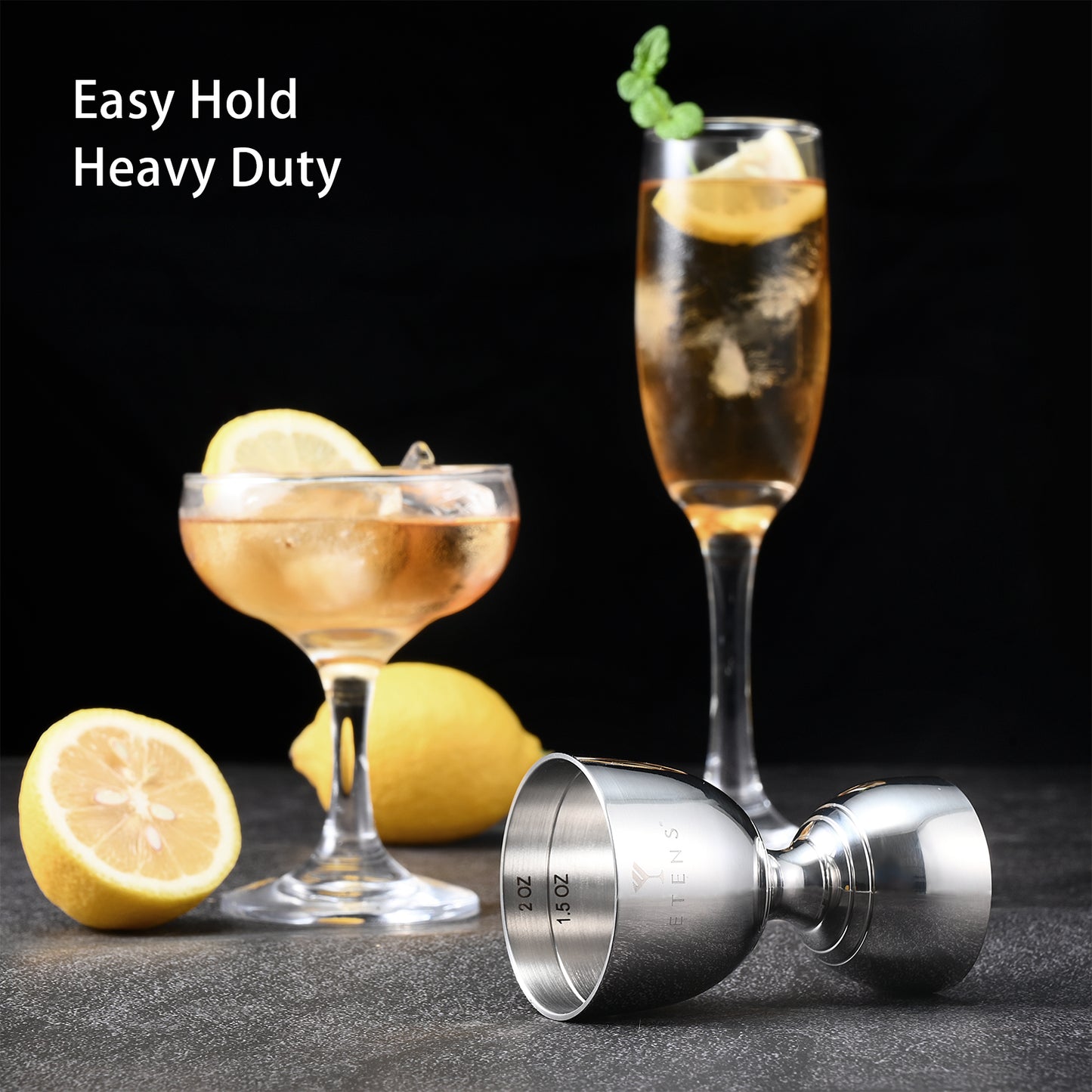 Etens Pro Jigger for Bartending – 1oz 2oz Double Side Alcohol Measuring Bar Tool, Heavy Duty Bell Jigger, Weighted Stainless Steel Drink Measurer, Cocktail Shot Measure, Rustproof & Dishwasher Safe